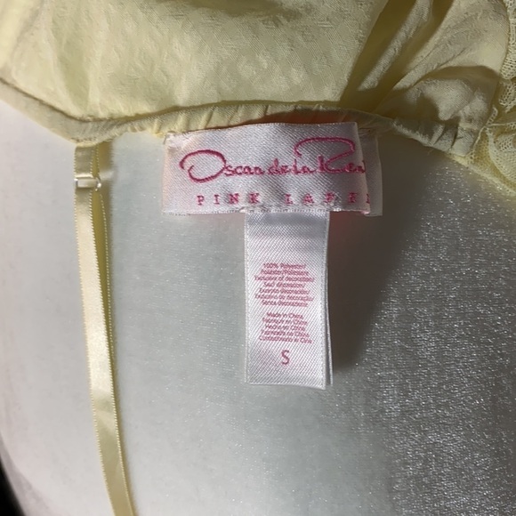 Vintage Oscar De La Renta butter cream chiffon lattice rosette slip dress - Picture 7 of 9